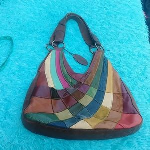 Patchwork Leather Purse Hippie Boho Vintage EUC